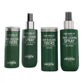   IMMORTAL NYC HAIR BUILDING FIBERS 20 G & FIBERS LOCKING SPRAY 150 ML 2 IN 1 SET - BLACK 